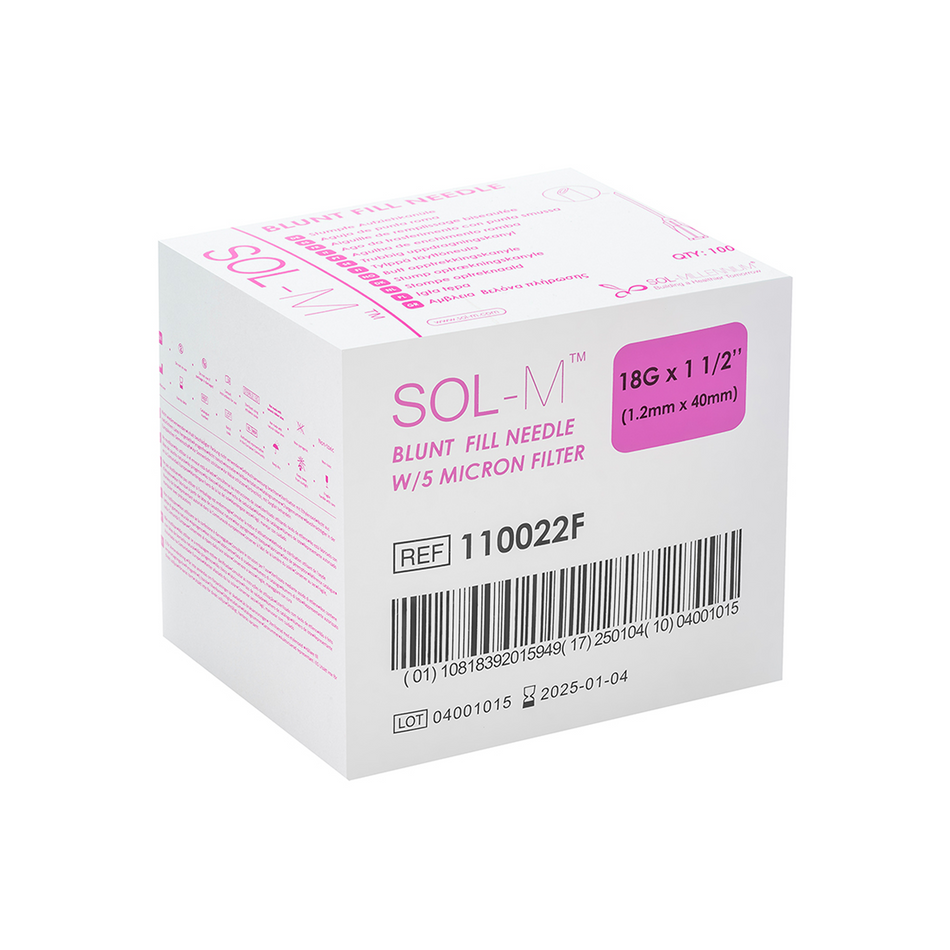 Sol-M Blunt Fill Needle w/ Filter 18G x 1 1/2"