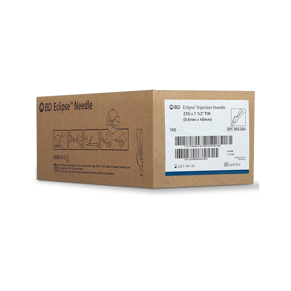 Eclipse Hypodermic Safety Needle, 23G x 1-1/2 in.