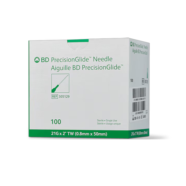 BD PrecisionGlide Needle Sterile, 21G x 2 in.