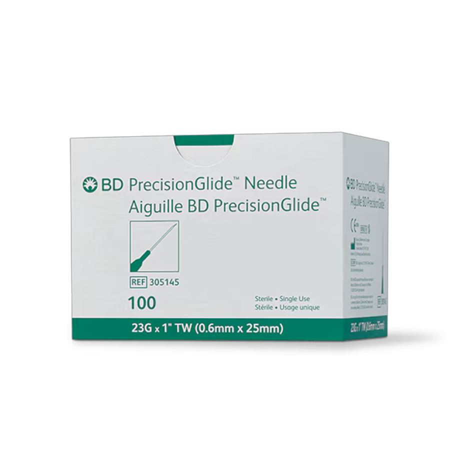 BD PrecisionGlide Hypodermic Needle Sterile, 23G x 1 in. Turquoise Hub