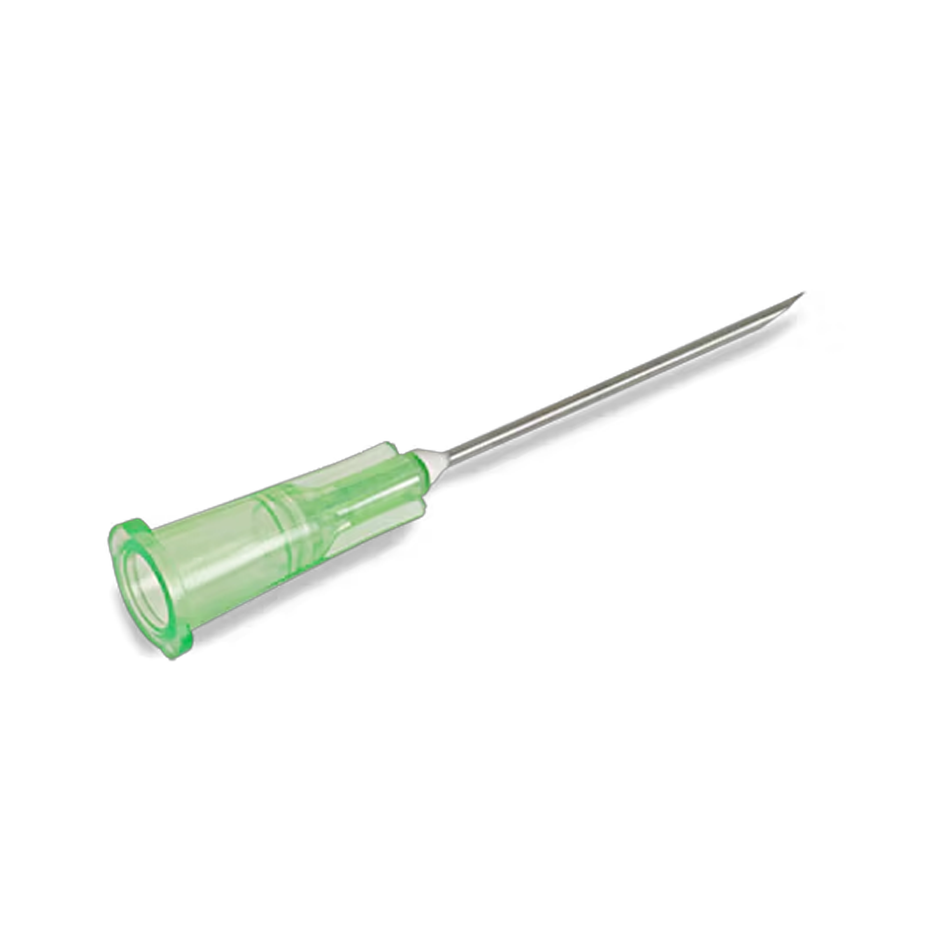 BD 305165 PrecisionGlide Needle 21G x 1 in sterile medical needle On a white background