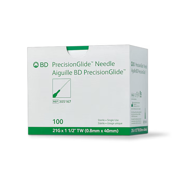 BD PrecisionGlide Needle Sterile, 21G x 1 1/2 in.
