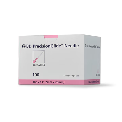 BD PrecisionGlide Needle Sterile, 18G x 1 in.