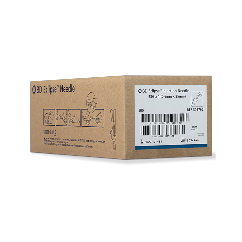 Eclipse Hypodermic Safety Needle, 23G x 1 in.