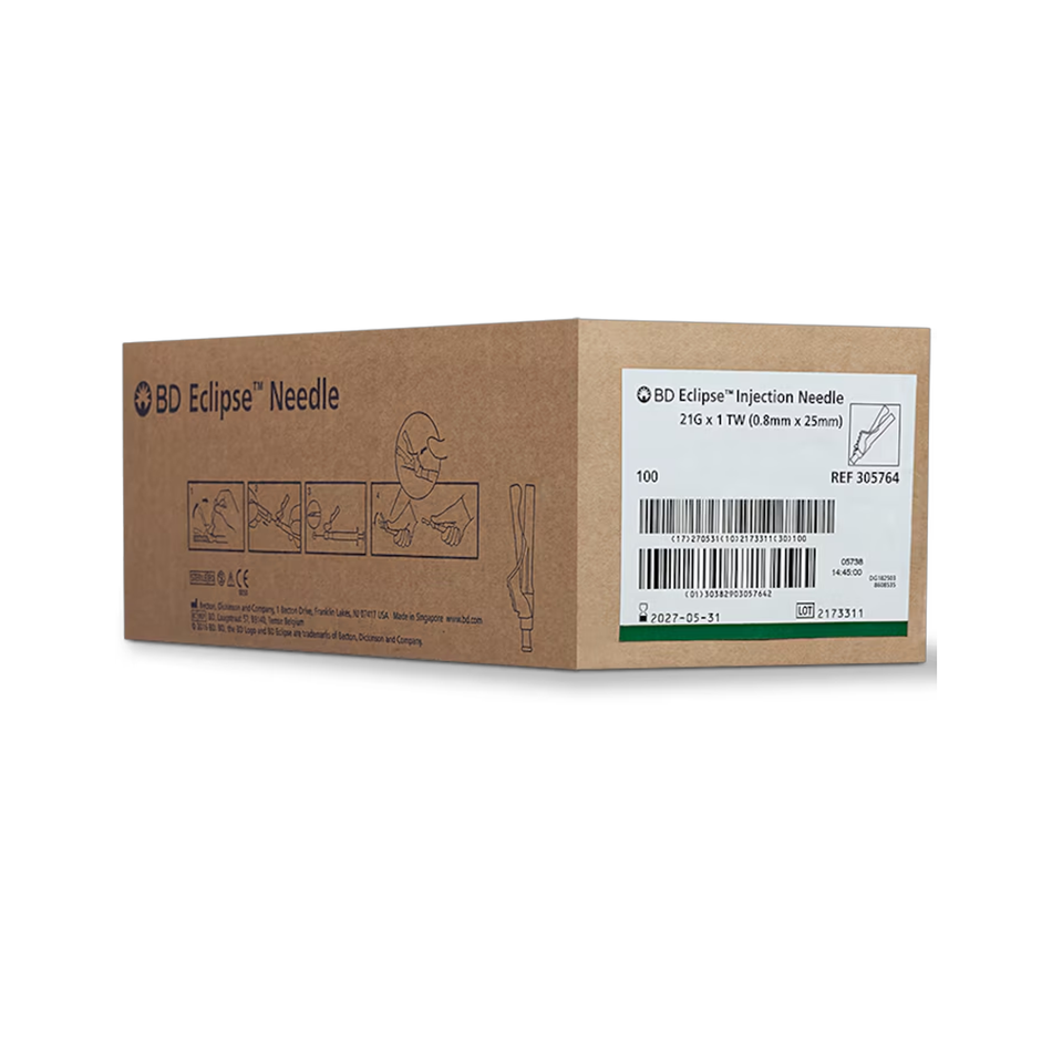 Eclipse Hypodermic Safety Needle, 21G x 1 in.