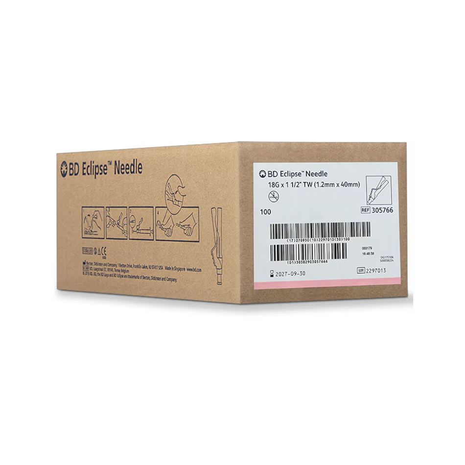 Eclipse Hypodermic Safety Needle, 18G x 1 1/2 in.