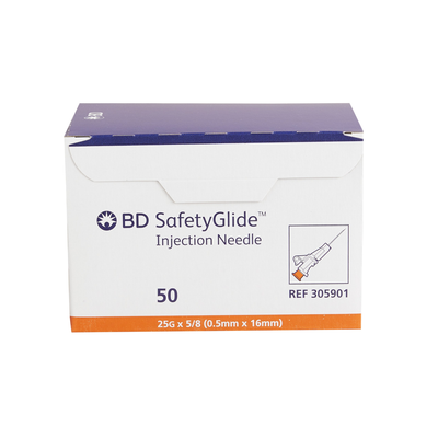 SafetyGlide Hypodermic Safety Needle, 25G x 5/8 in.