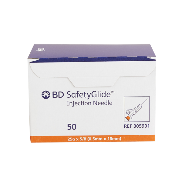 SafetyGlide Hypodermic Safety Needle, 25G x 5/8 in.