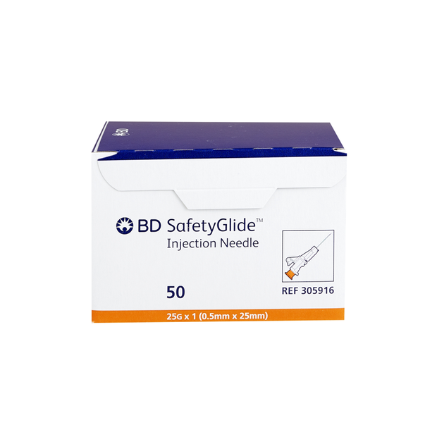 SafetyGlide Hypodermic Needle, Sterile, Single-Use