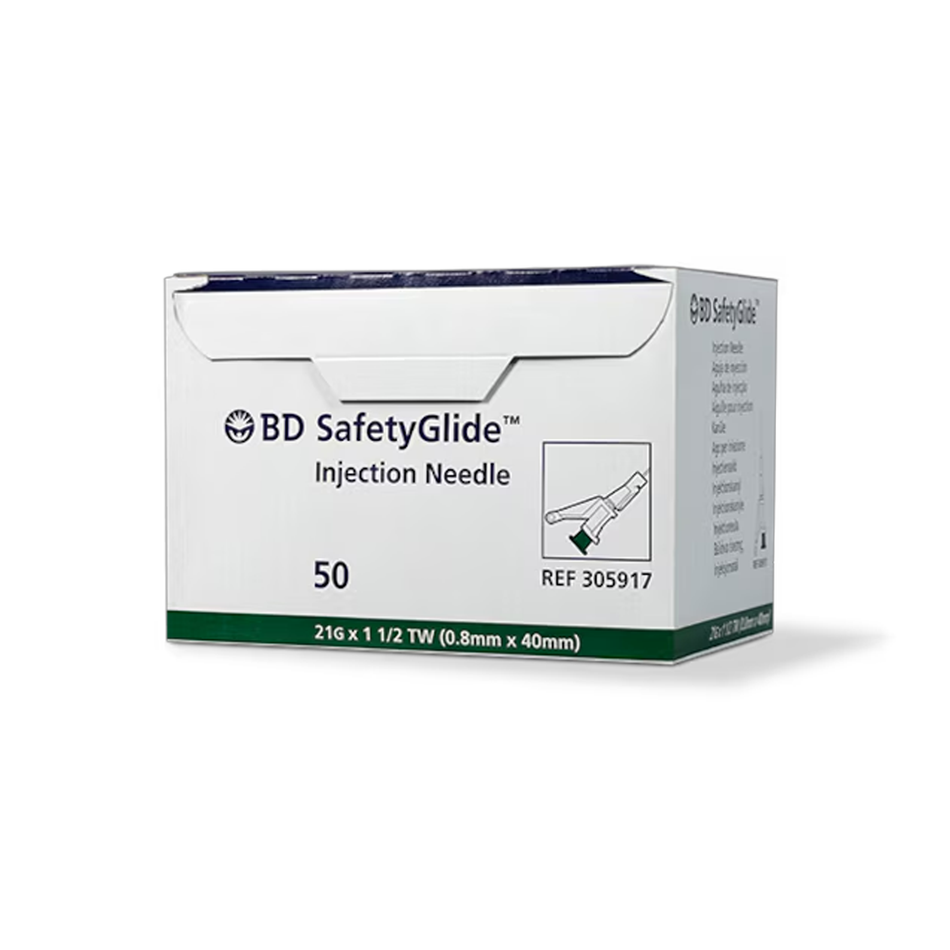 SafetyGlide Hypodermic Safety Needle, 21G x 1 1/2 in.