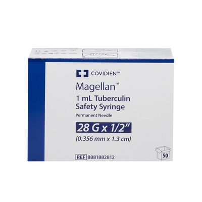 Magellan 1 mL Tuberculin Syringe w/ 28G x 1/2" Permanent Needle, Sterile