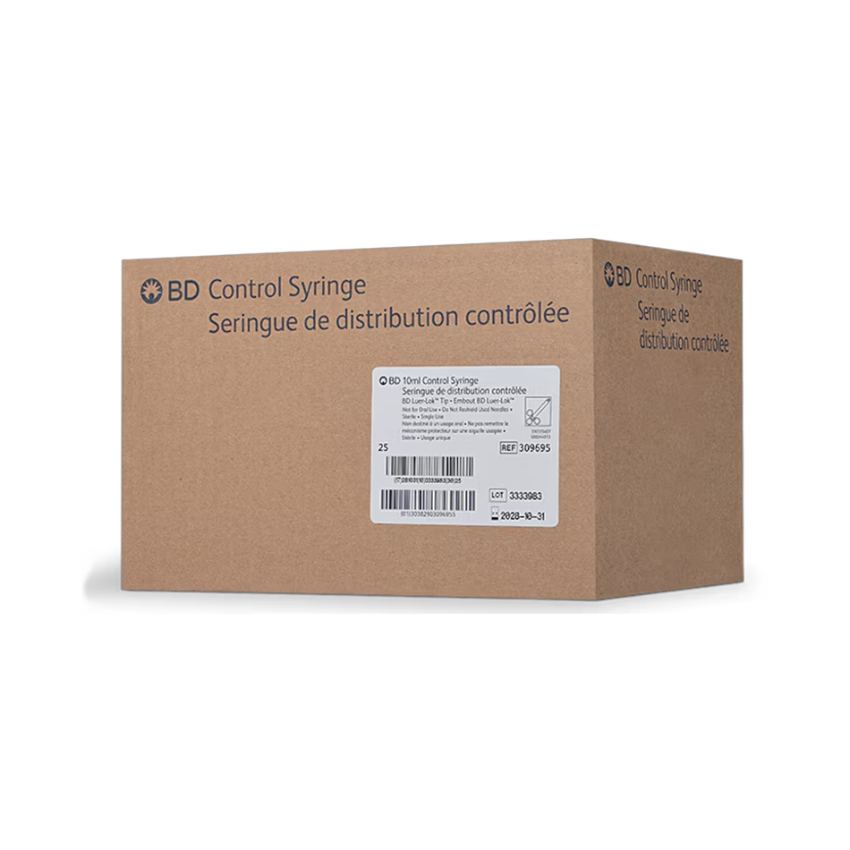 10 mL Luer-Lok Tip Control Syringe, Sterile, Single-Use