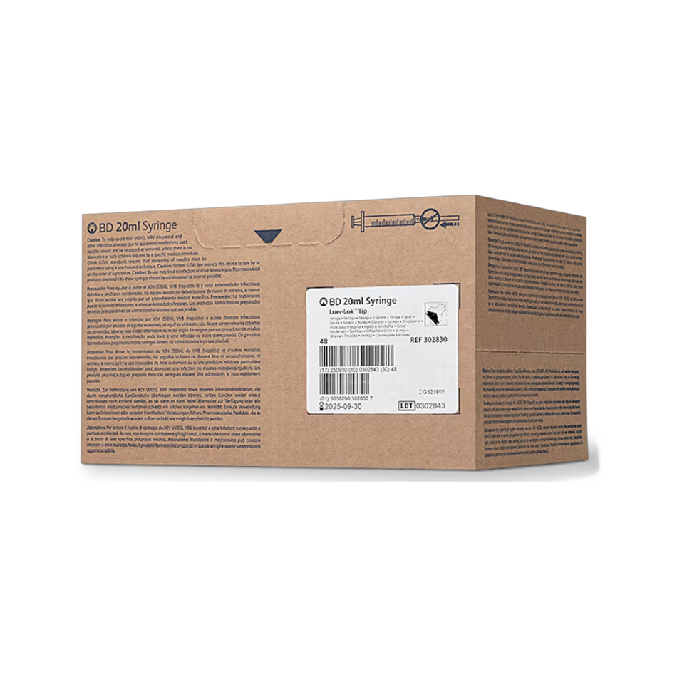 20 mL Luer-Lok Tip Syringe, Sterile, Single-Use