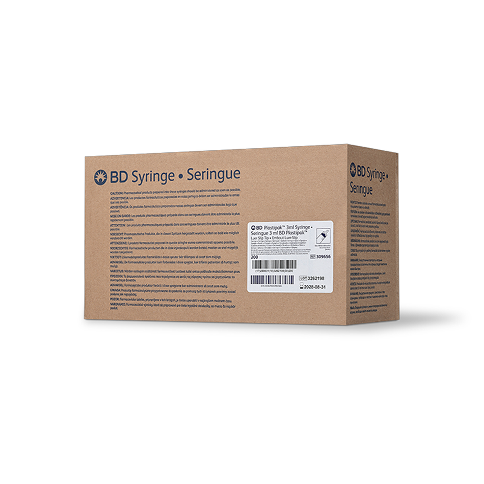 3 mL Luer-Slip Tip Syringe, Sterile, Single-Use