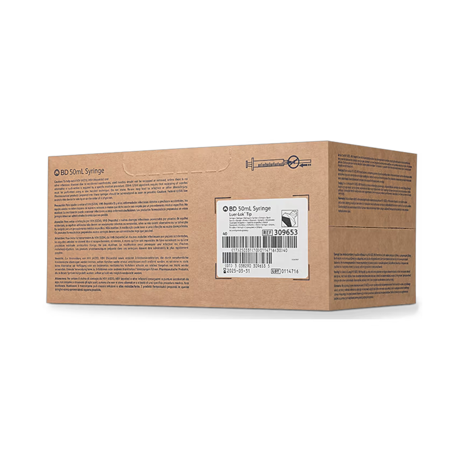 50 mL Luer-Lok Tip Syringe, Sterile, Single-Use
