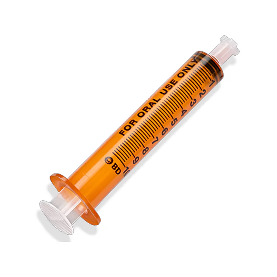 BD Amber Oral Dispensing Syringe Single Use, 10 mL with Tip Cap