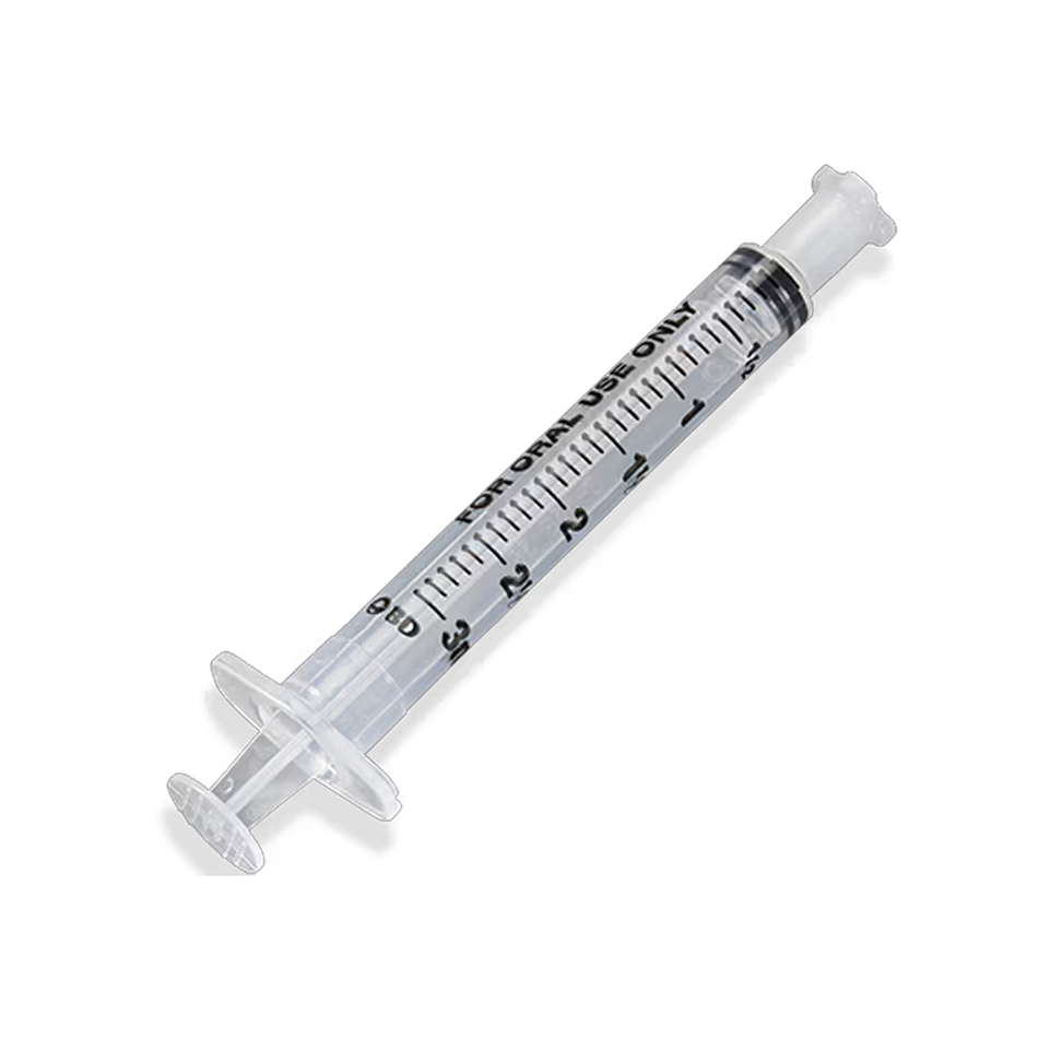BD Clear Oral Dispensing Syringe Single Use, 3 mL with Tip Cap