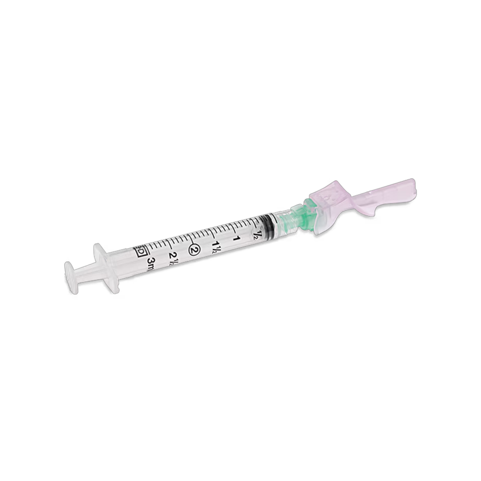 3 mL Luer-Lok Syringe w/ 21G x 1 in. Detachable Eclipse Needle