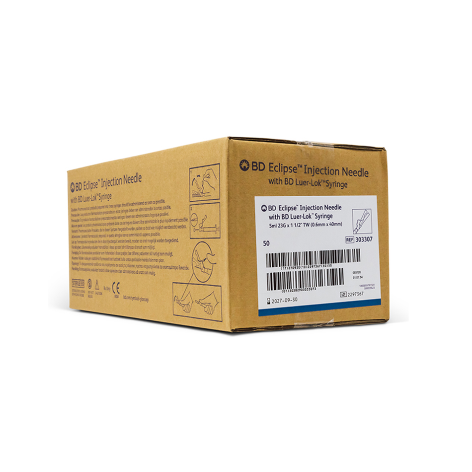 5 mL Luer-Lok Syringe w/ 23G x 1-1/2 in. Detachable Eclipse Needle