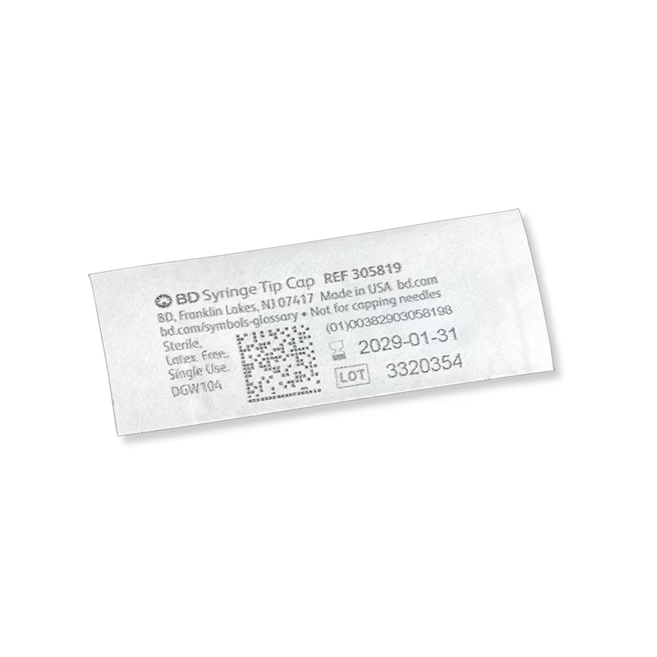 Luer-Lok Syringe Tip Cap, Blue, Sterile