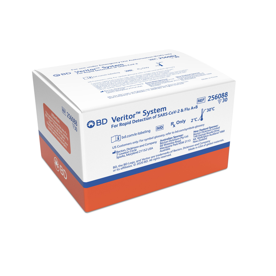 BD Veritor Test Kit for Rapid Detection of SARS-CoV-2 and Flu A+B (CLIA-Waived Kit)