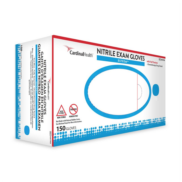 ESTEEM Blue Nitrile Exam Gloves, Small