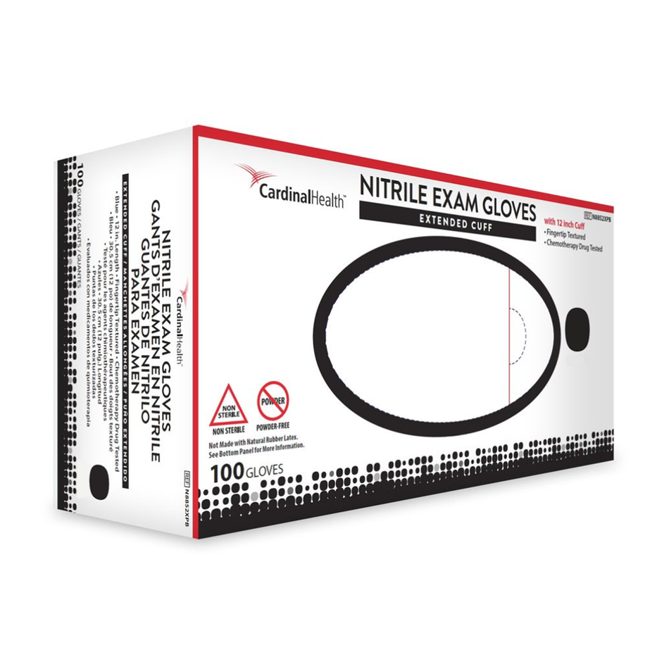 Nitrile Exam Gloves 12" Extended Cuff, Medium