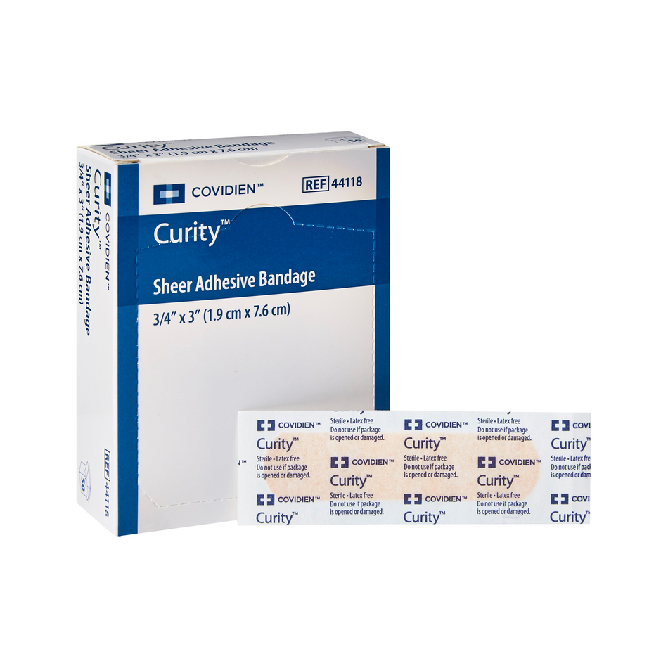 Curity Sheer Adhesive Bandages 3/4" x 3" Sterile