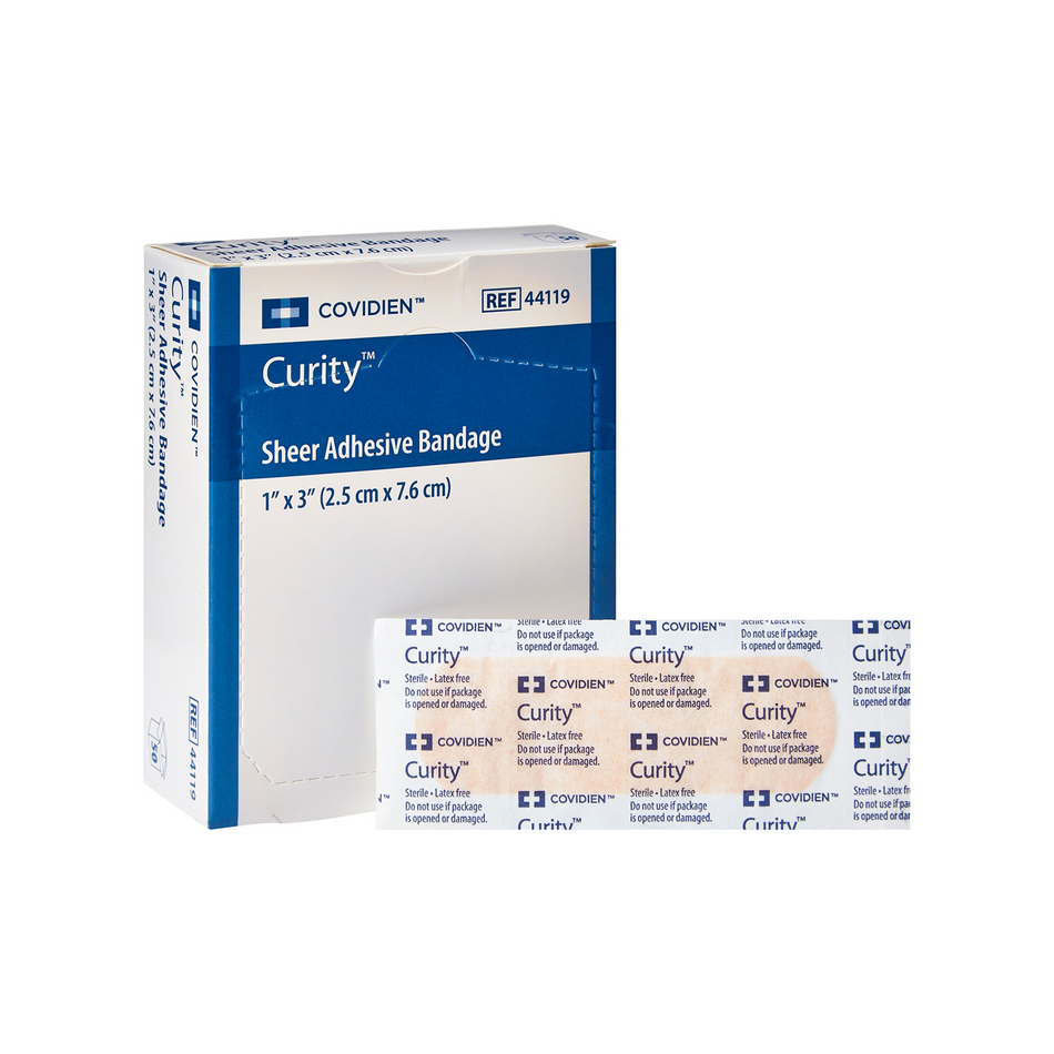 Curity Sheer Adhesive Bandages 1" x 3" Sterile