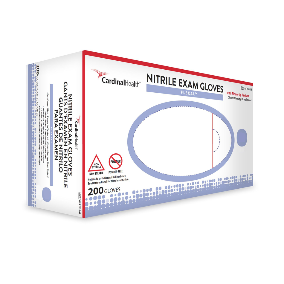 FLEXAL Blue Nitrile Exam Gloves, Small