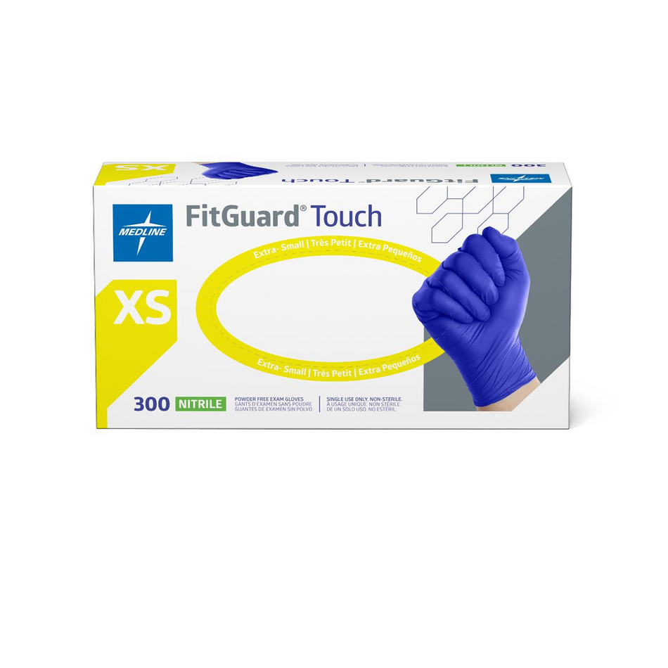 FitGuard Touch Blue Nitrile Exam Glove, X-Small