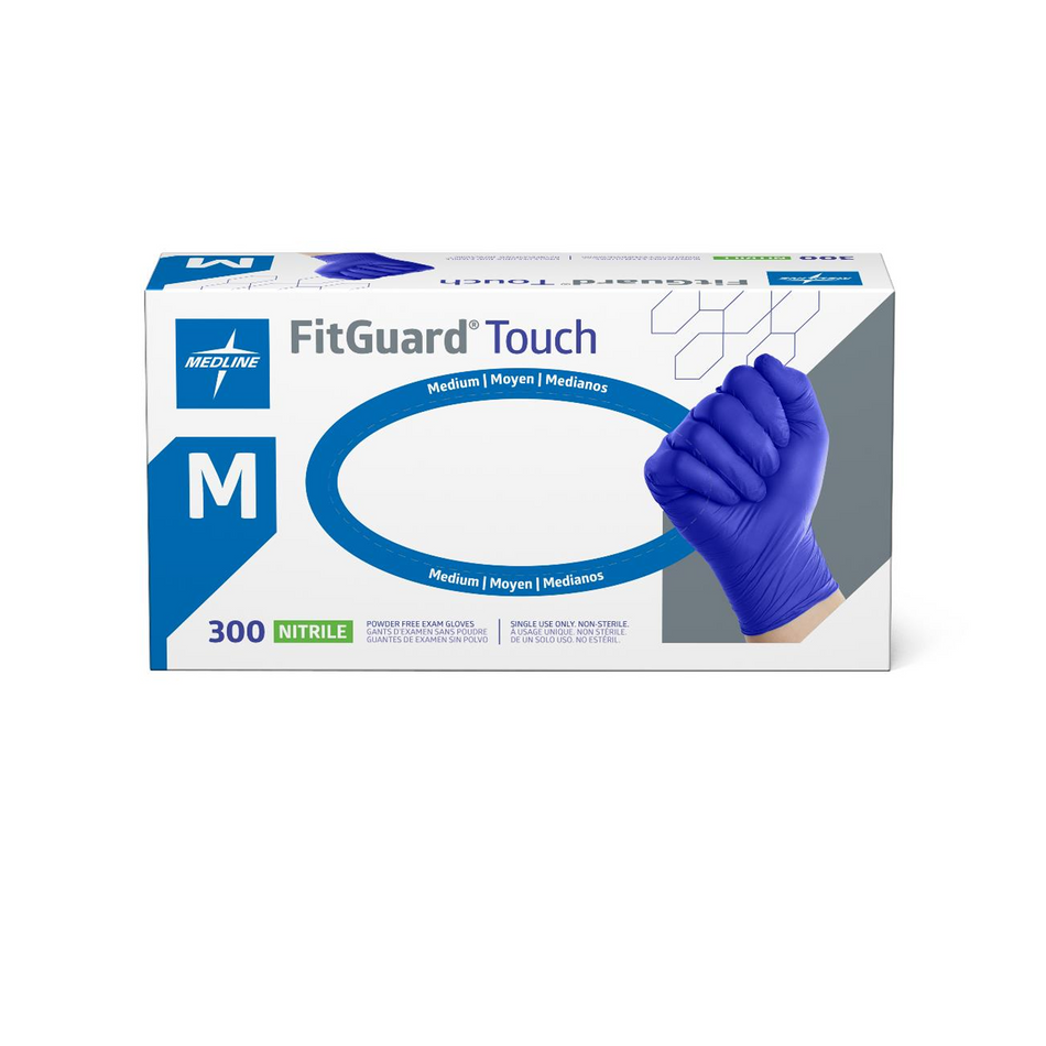 FitGuard Touch Blue Nitrile Exam Glove, Medium