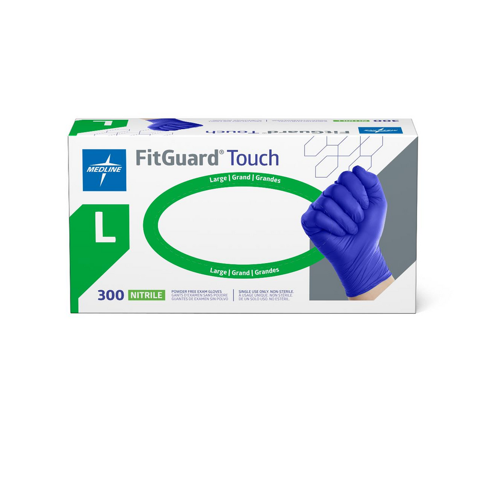 FitGuard Touch Blue Nitrile Exam Glove, Large