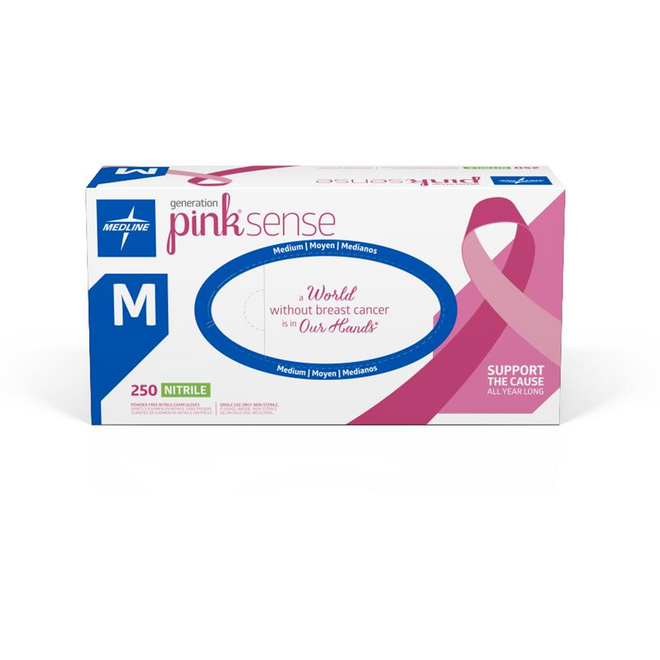 Pink Sense Nitrile Exam Glove, Medium