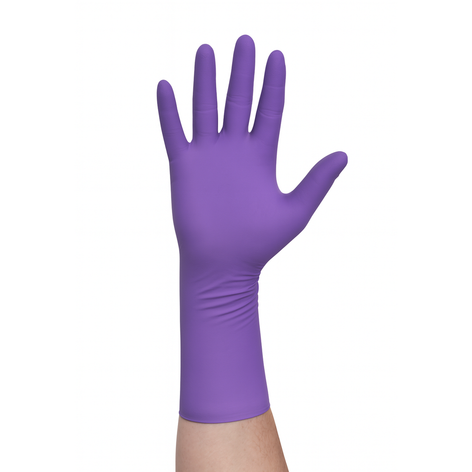 Halyard Purple Nitrile Max Decontamination Glove, Powder-Free 16" Cuff, Size L