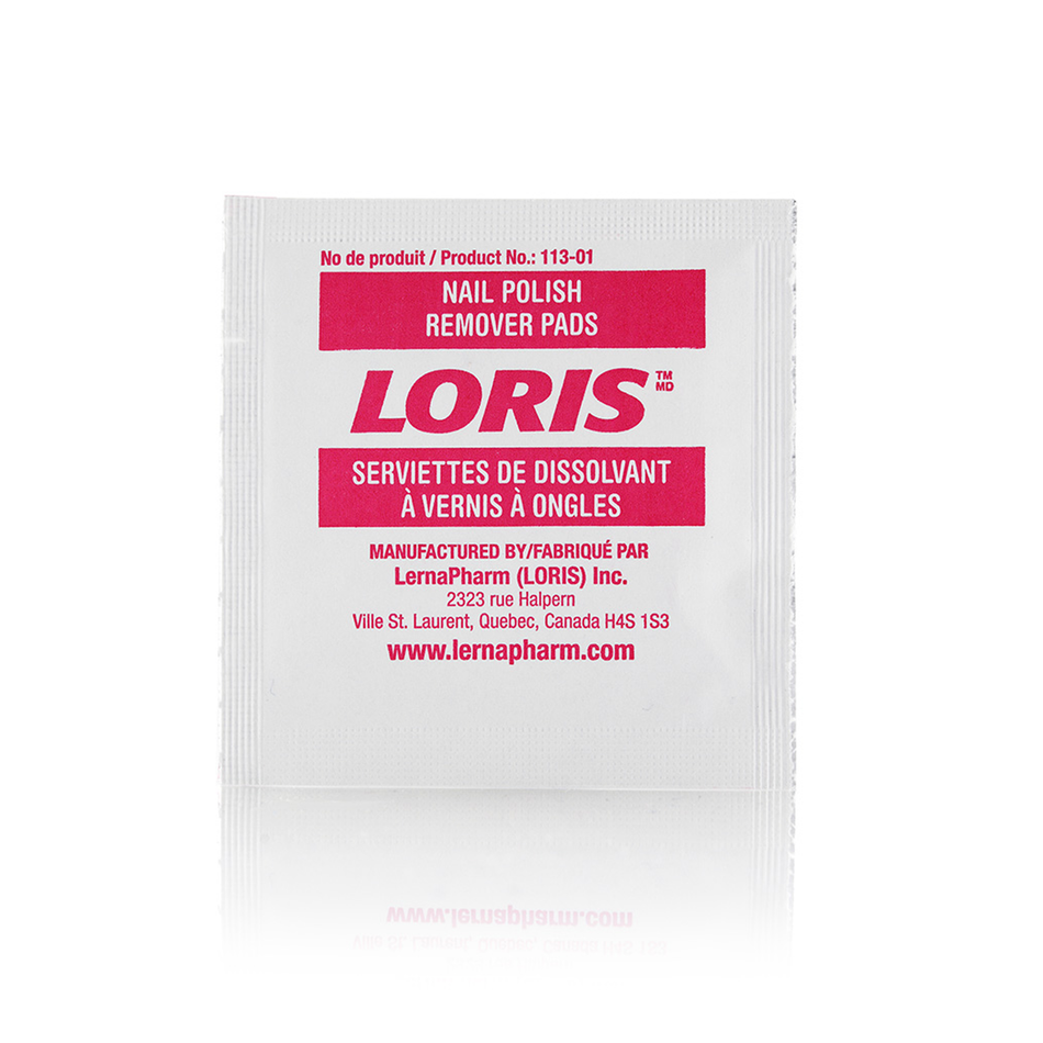 LORIS Nail Polish Remover Pads, Medium 65 x 35 mm (Acetone Free)