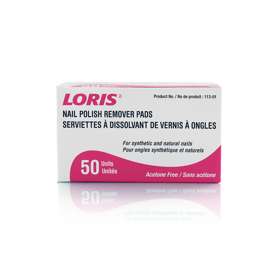 LORIS Nail Polish Remover Pads, Medium 65 x 35 mm (Acetone Free)
