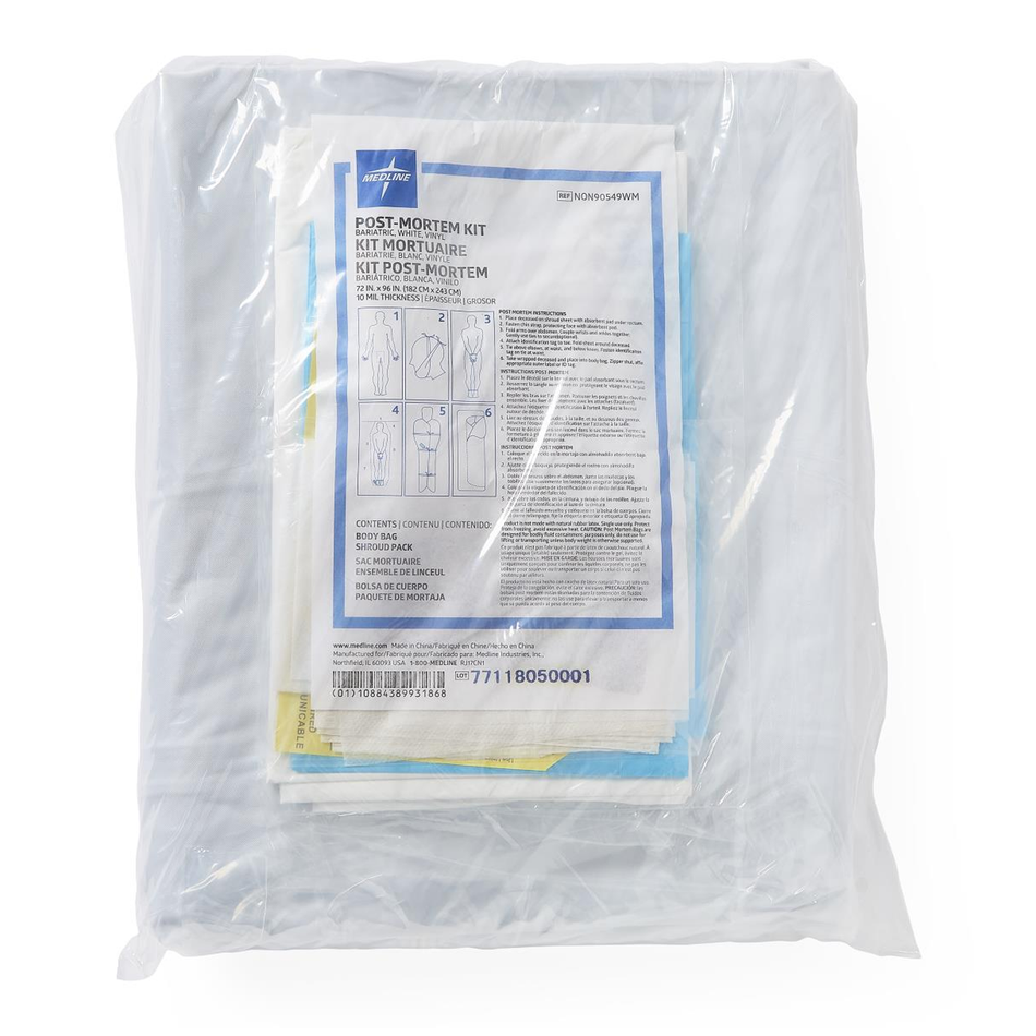 Medline Adult Post-Mortem Kit w/ Metal Zipper, 72" x 96" (183 x 224 cm) 200 lb. Weight Capacity