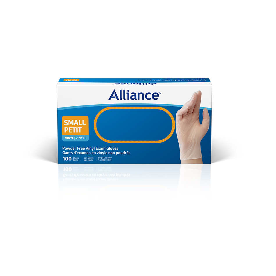 Alliance Powder-Free Vinyl Exam Glove, Clear Small