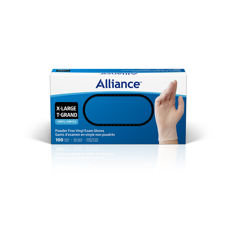 Alliance Powder-Free Vinyl Exam Glove, Clear Extra Large