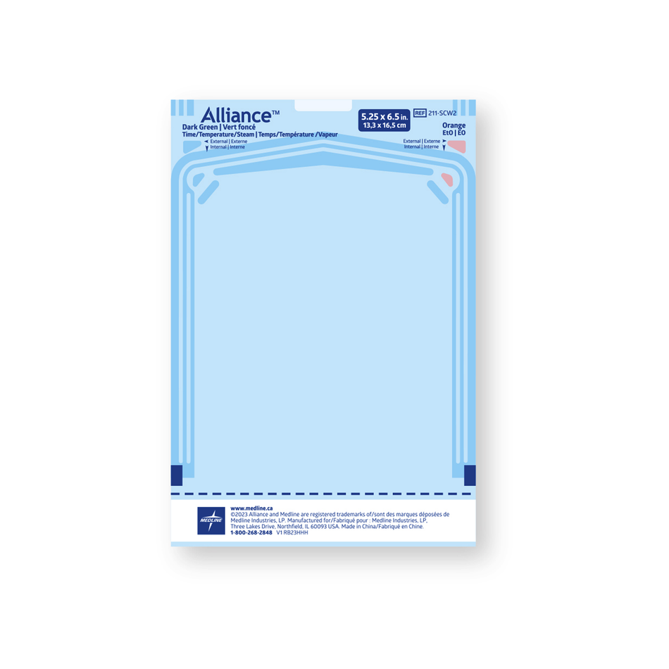 Alliance Class 4 Self-Sealing Steam Sterilization Pouch, 5-1/4" x 6-1/2" (13.3 x 16.5 cm)