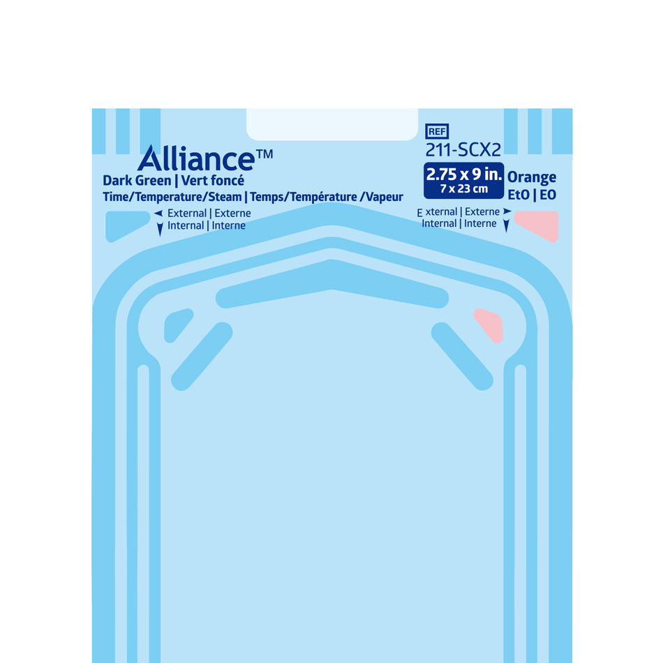 Alliance Class 4 Self-Sealing Steam Sterilization Pouch, 2-3/4" x 9" (7 x 23 cm)