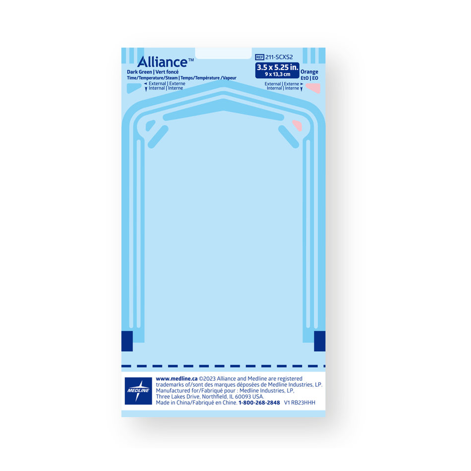 Alliance Class 4 Self-Sealing Steam Sterilization Pouch, 3-1/2" x 5-1/4" (9 x 13.3 cm)