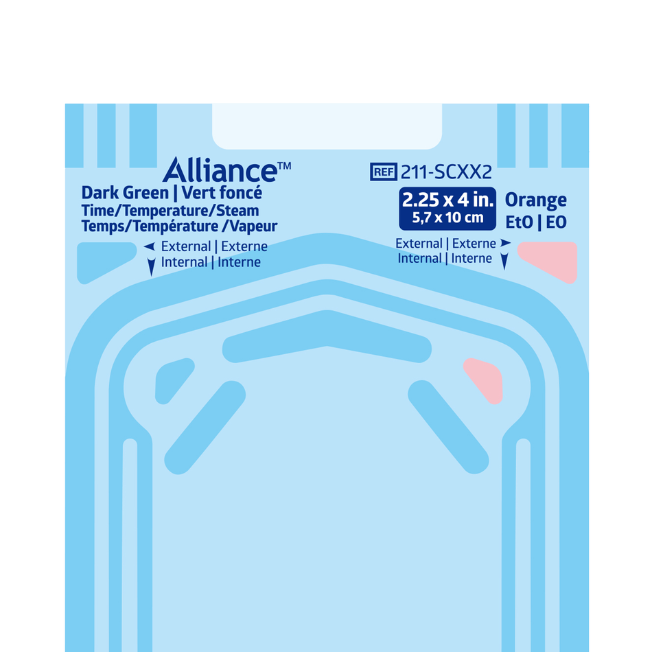 Alliance Class 4 Self-Sealing Steam Sterilization Pouch, 2-1/4" x 4" (5.7 x 10 cm)