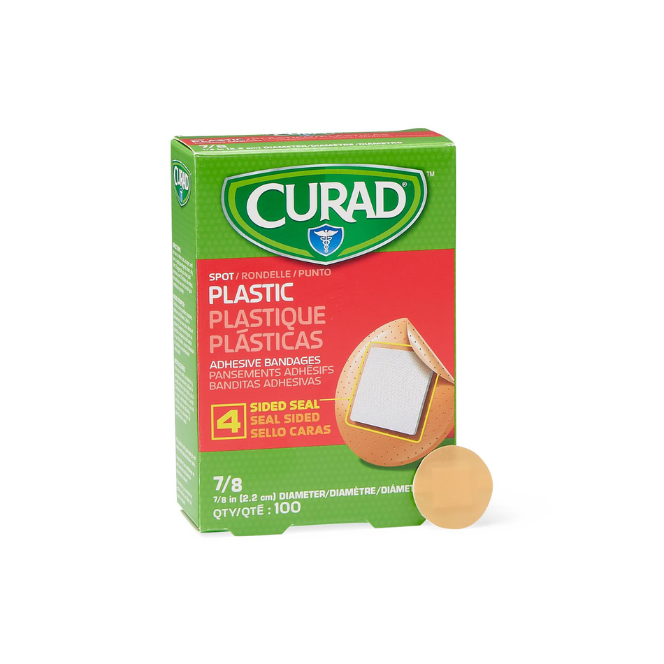 CURAD Plastic Adhesive Spot Bandagess, 7/8" (2 cm) Diameter