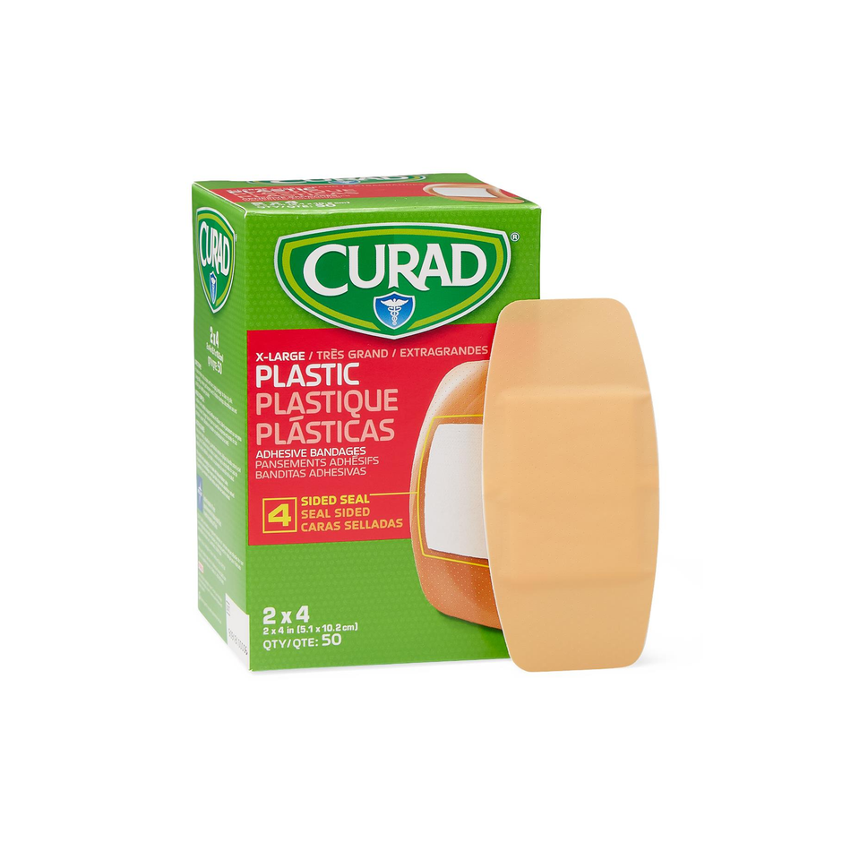 CURAD Plastic Adhesive Bandages, 2" x 4" (5 cm x 10 cm)