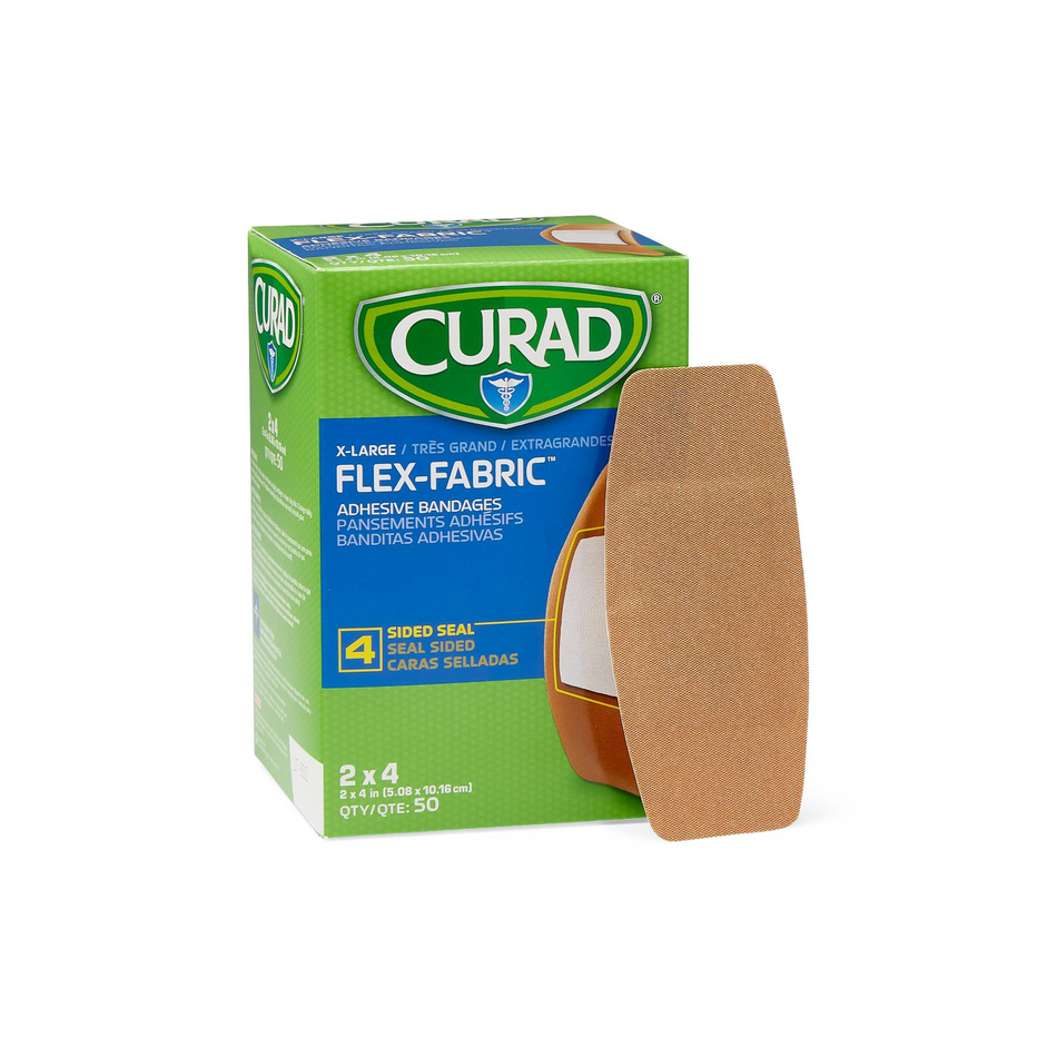 CURAD Fabric Adhesive Bandages, 2" x 4" (5 cm x 10 cm)