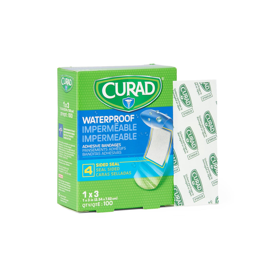 CURAD Waterproof Adhesive Bandages, 1" x 3" (2.5 cm x 7.6 cm)
