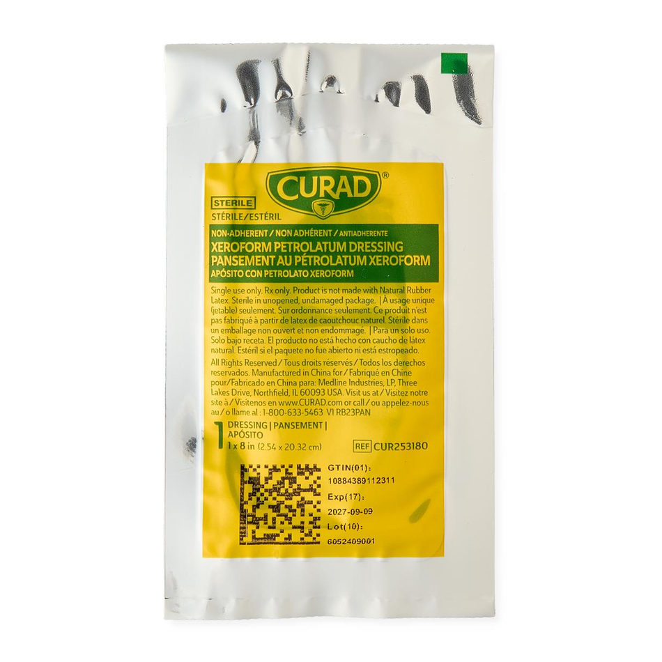CURAD Xerofoam Non-Adherent Gauze Dressing, 1" x 8" (2.54 x 20.32 cm)