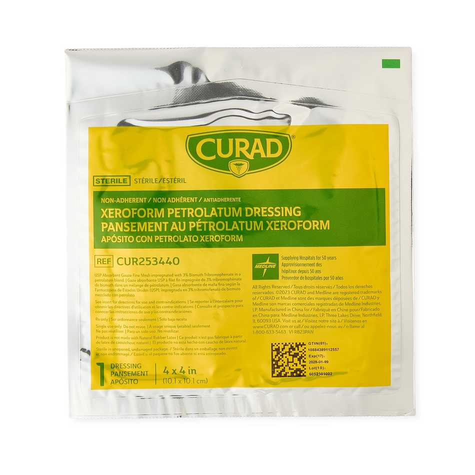 CURAD Xerofoam Non-Adherent Gauze Dressing, 4" x 4" (10 x 10 cm)